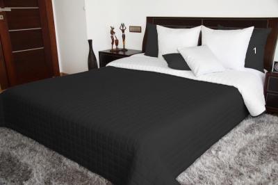 Fekete-fehér kétoldalas steppelt ágytakaró Szélesség_ 170 cm | Hossz: 210 cm