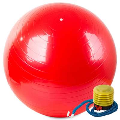 Gimnasztikai labda pumpával, 65 cm, piros