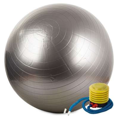 Gimnasztikai labda pumpával, 65 cm, Szürke